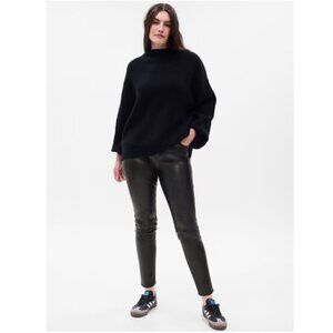 GAP Mid Rise True Skinny VEGAN LEATHER Black Size 31/12 Pants #772438 - MSRP $90